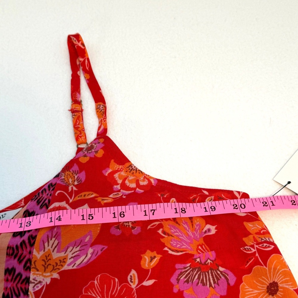 NWT Liverpool Floral Flowy Maxi Dress Red Orange Bohemian Resort Pockets Sz L - Picture 11 of 14